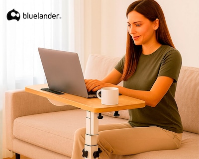 Foto 4 | Foto 4 | Mesa Para Laptop 60×40 Cm Con Altura Ajustable 60–95 Cm Escritorio Con Ruedas Con Bloqueo Ideal Para Cama Bluelander