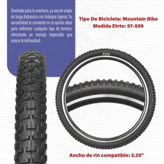 Foto 3 | Foto 3 | Llanta Bicicleta R26 X2.35 Negra Nyco