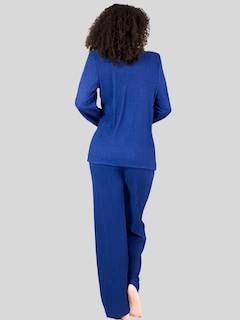 Foto 5 | Foto 5 | Conjunto Pijama 3 Piezas Pantalón Top Camison Pij-093 Marino Mujer