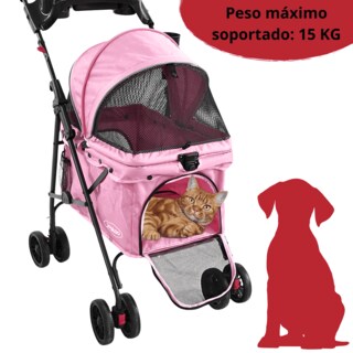 Foto 5 | Foto 5 | Carriola Para Mascotas Cochecito Para Perros Y Gatos Pequeños - Medianos Ligera Y Plegable Con Freno Bandeja Portavasos - Rosa