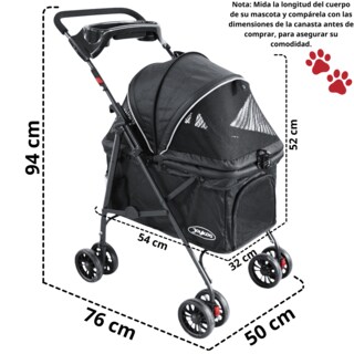 Foto 4 | Foto 4 | Carriola Para Mascotas Cochecito Para Perros Y Gatos Pequeños - Medianos Ligera Y Plegable Con Freno Bandeja Portavasos - Negro