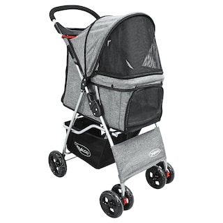 Foto 1 | Foto 1 | Carriola Para Mascotas Cochecito Para Perros Y Gatos Pequeños -medianos Plegable Cesta De Almacenamiento Ruedas Con Freno -Gris