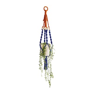Foto 1 | Foto 1 | Colgante Decorativo Boho Azul Para Maceta Ilios Innova Tejido A Mano Para Plantas En Interior O Exterior