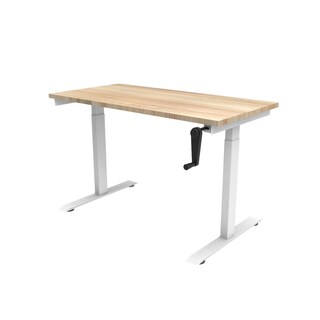 Foto 1 | Foto 1 | Escritorio De Altura Ajustable Randu Manual Base Blanca Tablero 120x60 25mm Mad. Clara