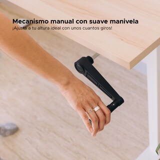 Foto 5 | Foto 5 | Escritorio De Altura Ajustable Randu Manual Base Blanca Tablero 120x60 25mm Mad. Clara
