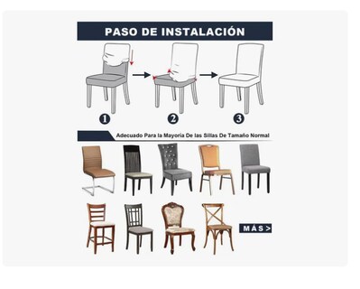 Foto 4 | Foto 4 | 8 Fundas Lisas Elásticas Protectoras Para Silla De Comedor