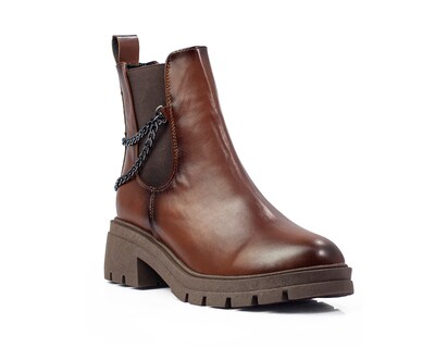 Foto 7 | Foto 7 | Botín De Dama A Ángelozano De Piel Vegana  Con Cadena  Color Café