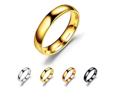 Foto 1 | Foto 1 | Anillo De Pareja Xtellar De Titanio Liso De Acero Inoxidable