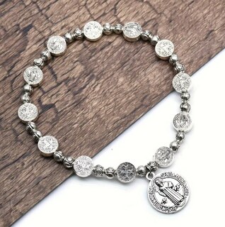 Foto 2 | Foto 2 | Pulsera Xtellar Con Medalla Católica De San Benito Y Rosario Cruzado Aliada De Protección Y Guía Espiritual
