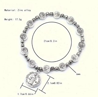 Foto 3 | Foto 3 | Pulsera Xtellar Con Medalla Católica De San Benito Y Rosario Cruzado Aliada De Protección Y Guía Espiritual