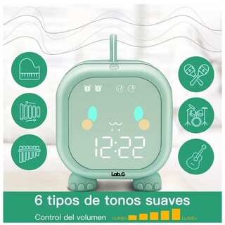 Foto 2 | Foto 2 | Reloj Despertador Digital Led Mesa Alarma Dinosaurio Verde Claro