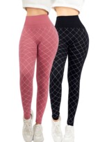 Set De 2 Legging Mujer Mallones Leggins Mayon Lic-0206-px2 Negro Y Rosa Mallas Térmico
