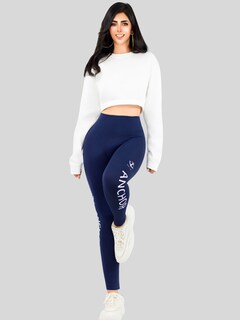 Foto 4 | Foto 4 | Set De 2 Legging Mujer Mallones Leggins Mayon Lic-0203-px2 Negro Y Marino Mallas Térmico