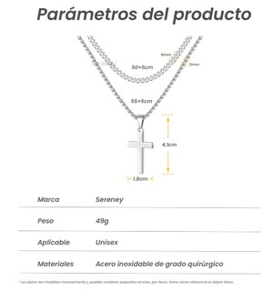Foto 4 | Foto 4 | Exclusivo Conjunto De Collar Xtellar De Cruz Y Cadena En Acero Inoxidable Titanio  Estilo Unisex