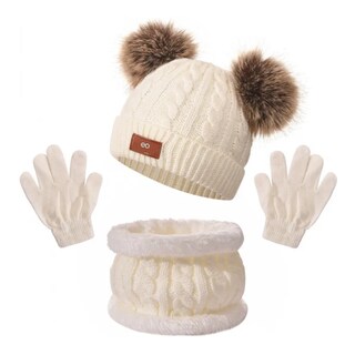 Foto 1 | Foto 1 | 4p Unisex Guantes Para Frio Y Gorros Tejidos Y Gorro Bufanda Eo Safe Imports Esi-21862 Blanco