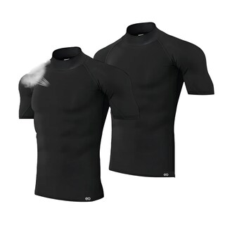 Foto 1 | Foto 1 | 2pz Playera Licra Ropa Deportiva Hombre Compresión Manga Gym Talla: M Eo Safe Imports Esi-21876 Negro