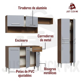 Foto 3 | Foto 3 | Cocina Integral Completa Modular Madesa Emilly Color Gris Y Marrón