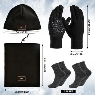 Foto 2 | Foto 2 | Conjunto Gorro Calcetas Guantes Y Cuello 8pzs Eo Safe Imports Esi-21858 Negro