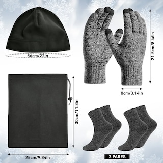Foto 3 | Foto 3 | Conjunto Gorro Calcetas Guantes Y Cuello 8pzs Eo Safe Imports Esi-21857 Gris