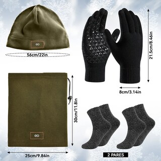 Foto 2 | Foto 2 | Conjunto Gorro Calcetas Guantes Y Cuello 8pzs Eo Safe Imports Esi-21856 Verde