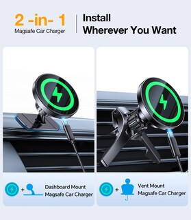 Foto 2 | Foto 2 | Cargador De Coche Magsafe Inalámbrico De 15 W Para Iphone Color Negro - Venta Internacional.