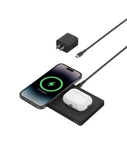 Foto 1 | Foto 1 | Base De Carga Inalámbrica Belkin 2 En 1 Con Magsafe De 15 W Negra - Venta Internacional.