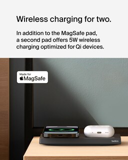 Foto 3 | Foto 3 | Base De Carga Inalámbrica Belkin 2 En 1 Con Magsafe De 15 W Negra - Venta Internacional.