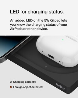 Foto 6 | Foto 6 | Base De Carga Inalámbrica Belkin 2 En 1 Con Magsafe De 15 W Negra - Venta Internacional.