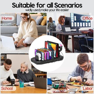 Foto 6 | Foto 6 | Estación De Carga Usb-c De Unitek 60 W 6 Puertos Base De Carga Rápida - Venta Internacional.