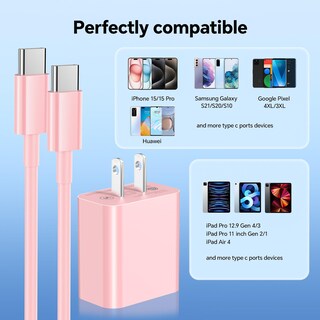 Foto 6 | Foto 6 | Cargador Usb C Vanovei De 20 W Paquete De 3 Con Cables De 6 Pies Rosa - Venta Internacional.