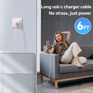 Foto 7 | Foto 7 | Cargador Usb C Vanovei De 20 W Paquete De 3 Con Cables De 6 Pies Rosa - Venta Internacional.
