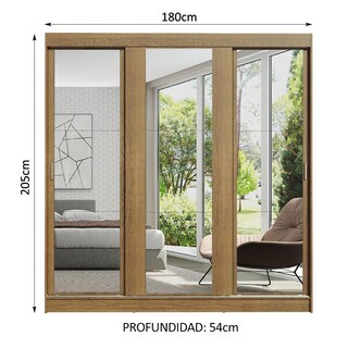 Foto 3 | Foto 3 | Ropero Closet Madesa Reno 3 Puertas 3 Espejos Mm 2