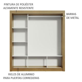 Foto 6 | Foto 6 | Ropero Closet Madesa Mônaco 3 Puertas 3 Espejos Marrón 2