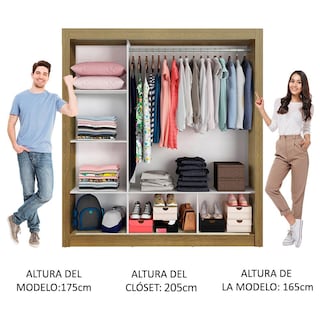 Foto 5 | Foto 5 | Ropero Closet Madesa Mônaco 3 Puertas Corredizas Mn 2