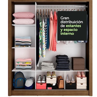 Foto 7 | Foto 7 | Ropero Closet Madesa Mônaco 3 Puertas 1 Espejo Mn 3