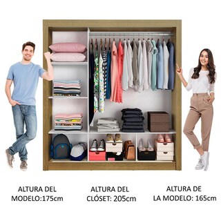 Foto 5 | Foto 5 | Ropero Closet Madesa Mônaco 3 Puertas 1 Espejo Marrón 10