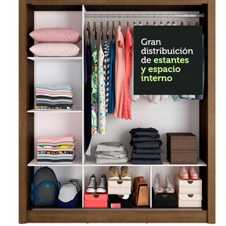 Foto 7 | Foto 7 | Ropero Closet Madesa Mônaco 3 Puertas 1 Espejo Marrón 10