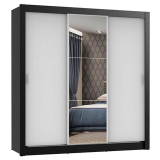 Foto 2 | Foto 2 | Ropero Closet Madesa Mônaco 3 Puertas 1 Espejo Negro/blanco