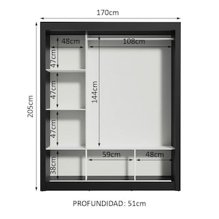 Foto 4 | Foto 4 | Ropero Closet Madesa Mônaco 3 Puertas 2 Espejos Nm