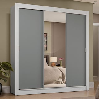 Foto 2 | Foto 2 | Madesa Ropero Closet Con 3 Puertas Y 1 Espejo Sublime Plus 10 - Blanco/gris