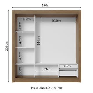 Foto 4 | Foto 4 | Ropero Closet Madesa 3 Puertas Mn 01