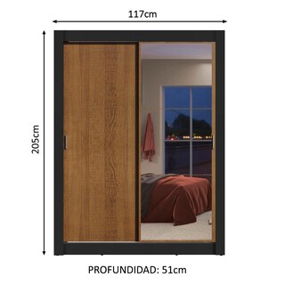 Foto 3 | Foto 3 | Ropero Closet Madesa Dallas 2 Puertas 1 Espejo Nm 1