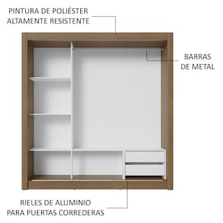 Foto 6 | Foto 6 | Ropero Closet Madesa 3 Puertas 1 Espejo Mg 01