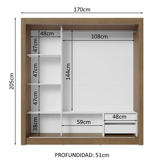 Foto 4 | Foto 4 | Ropero Closet Madesa 3 Puertas 2 Espejos Mn 01