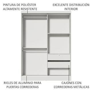 Foto 5 | Foto 5 | Ropero Closet Luke Madesa 2 Puertas Con Cajón Con Llave Bb 1