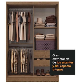 Foto 6 | Foto 6 | Ropero Closet Madesa Luke 2 Puertas Corredizas Marrón 10