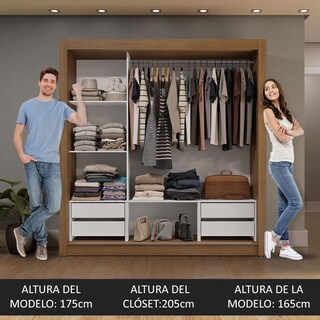 Foto 5 | Foto 5 | Ropero Closet Madesa Sublime 3 Puertas 4 Cajones Mn 2
