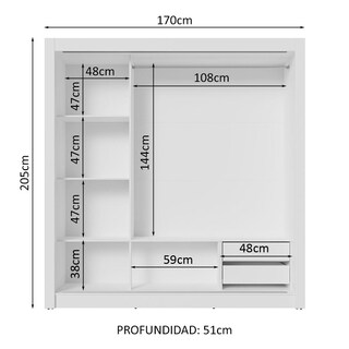 Foto 4 | Foto 4 | Ropero Closet Madesa 3 Puertas Bn