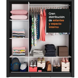Foto 7 | Foto 7 | Ropero Closet Madesa Mônaco 3 Puertas Corredizas Nb