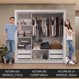 Foto 5 | Foto 5 | Ropero Closet Madesa Sublime 3 Puertas 2 Espejos Bn 4